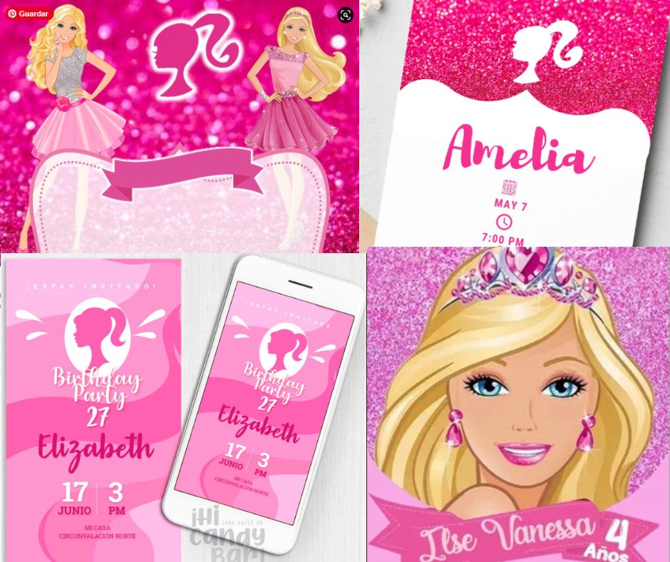 Invitaciones de barbie para tu fiesta
